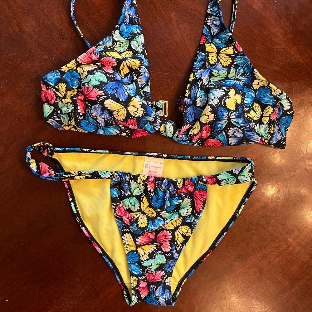 Colorful Butterfly Print Bikini